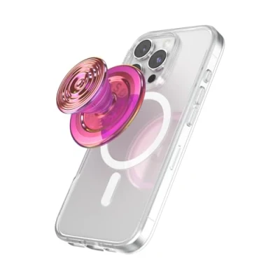 Abbildung von PopSockets: PopGrip Round für MagSafe Inklusive Adapterring Ausziehbarer Sockel und Griff mit einem Austauschbarem Top Smartphones Hüllen Ripple Iridescent Absinthe