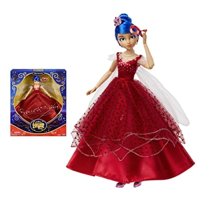 Abbildung von BANDAI Miraculous Ladybug und Cat Noir Puppe Marinette Ballkleid 26 cm große artikulierte Ankleidepuppe P50155