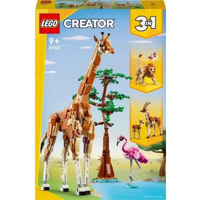 Abbildung von LEGO Creator 3in1 Tiersafari, Kreativ Set mit Tierfiguren, 3 Baumöglichkeiten: Spielzeug Giraffe, Gazellen und Löwe, Tiere für Mädchen Jungen, Natur Geschenk Kinder ab 9 Jahren 31150