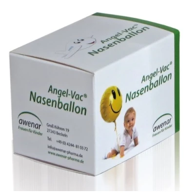 Abbildung von Angel Vac® Nasenballon Kinder [ab 3 Jahren] Nasenluftballon für Druckausgleich im Mittelohr ideal Fliegen, Tauchen oder Paukenerguss [wiederverwendbar, inkl. 5 Ersatzballons]