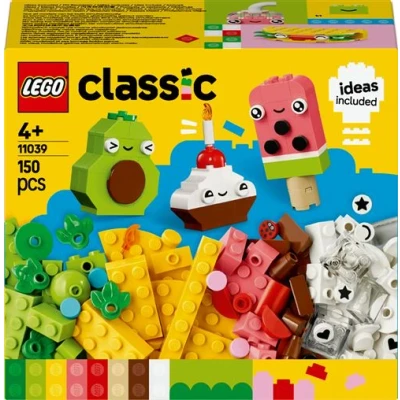 Abbildung von LEGO Classic Kreativer Snack Bauspaß, Spielzeug mit Essen für fantasievolle Rollenspiele, Bauset Jungen und Mädchen ab 4 Jahren, Cupcake, Avocado, EIS am Stiel Taco 11039