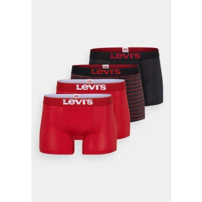 Abbildung von Levi&#039;s MEN Solid Basic Vintage Stripe 4 PACK Panties, Herren, Größe: Small, Red/black