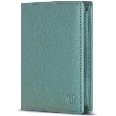 Abbildung von VON HEESEN Leder Geldbörse RFID Schutz I Echtleder Geldbeutel für Damen &amp; Herren Portemonnaie Brieftasche Wallet Portmonee (Türkis)