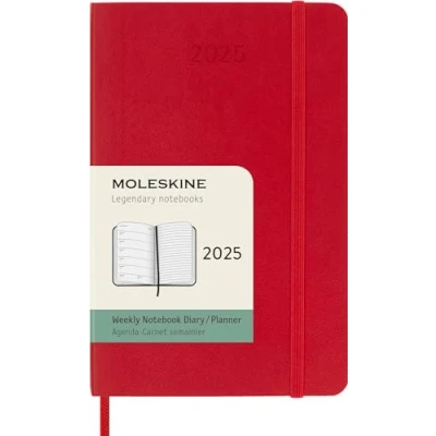 Abbildung von Moleskine Weekly Planner, WochenPlaner mit Platz für Notizen 12 Monate 2025, Weicher Einband und Elastischer Verschluss, Farbe ScharlachRot, TaschenFormat 9x14 cm