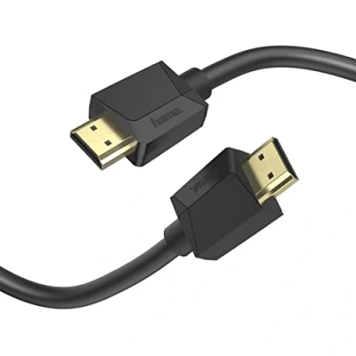 Abbildung von Hama HDMI Kabel 2 Meter Ultra High Speed (Monitorkabel 4K / 8K, 48 Gbit/s, UHD Bildschirmkabel mit eARC, Ethernet, HDR, Knickschutz, 120 Hz/60 Hz) 2m