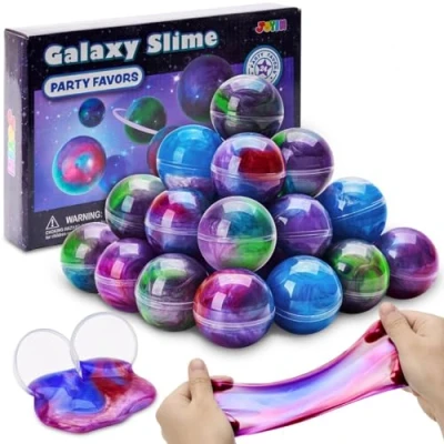 Abbildung von JOYIN Slime Kit(Grün), 24 Pack Galaxy Ball Partygeschenke Fluffy, Nicht klebrig, schmutzfrei, streßabbauend, Schleim Kits für Mädchen und Jungen Kindergeburtstag Mitgebsel Set