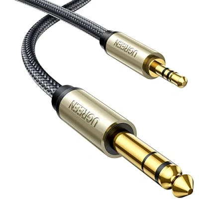 Abbildung von UGREEN 3.5mm Klinke auf 6.35mm Kabel Aux Adapter Stereo Audio Digital Interface Instrument unterstützt für Gitarre, Mischpult, Mikrofon, Recorder, Mixer, Verstärker usw. (2M)