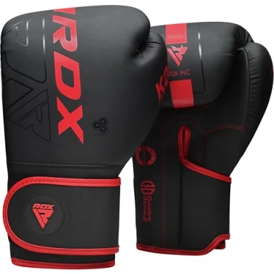Abbildung von RDX Boxhandschuhe, Muay Thai Kickboxen Sparring, Maya Hide Leder Kara Boxing Gloves Männer Damen, Boxsack Punchinghandschuhe, Kickboxhandschuhe MMA Kampfsport Training Schwarz Adult 8 10 12 14 16oz