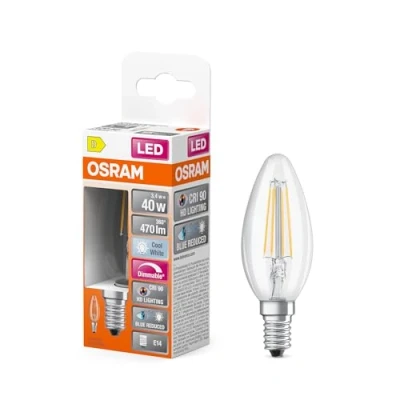 Abbildung von OSRAM Superstar dimmbare LED Lampe mit besonders hoher Farbwiedergabe (CRI90) für E14 Sockel, mattes Glas ,Warmweiß (2700K), 470 Lumen, Ersatz herkömmliche 40W Leuchtmittel, dimmbar, 1 er Pack