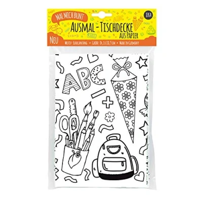 Abbildung von Ausmal Tischdecke Schulanfang, Geschenkidee für Schultüte, Dekoration Geschenk Zuckertüte, Mädchen, Jungen, Mal Mich Bunt