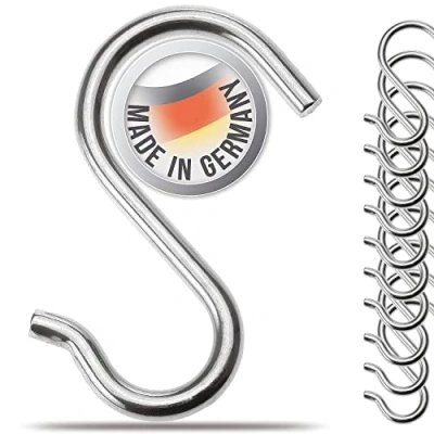 Abbildung von 4smile S Haken 10er Set Solide aus Edelstahl Funktionale Metallhaken als zum Einhängen Rostfreie für drinnen und draußen