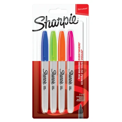 Abbildung von Sharpie Permanent Marker Stifte mit feiner Spitze lustige Farben 4 Wasserfeste