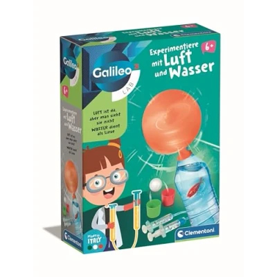 Abbildung von Galileo Lab Experimentiere mit Luft und Wasser Naturwissenschaftliches Set Experimentierkasten für Kinder ab 5 Jahren von Clementoni 59379