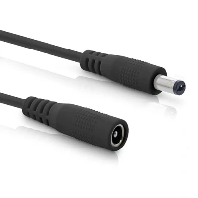 Abbildung von InLine DC Verlängerungskabel, Universal Netzteil Verlängerungskabel für LED Streifen, Überwachungskameras, Drucker, Router, Switches uvm., Stecker/Buchse 5,5 x 2,1mm, schwarz, 2m