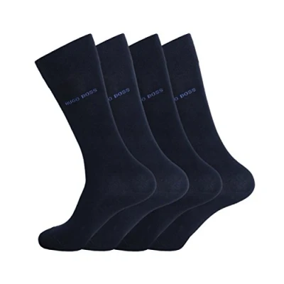 Abbildung von Hugo Boss Herren Socken Strümpfe Business Allround RS Uni 50272214 4 Paar, Farbe:Blau;Sockengröße:39 42;Artikel: 401 dark blue