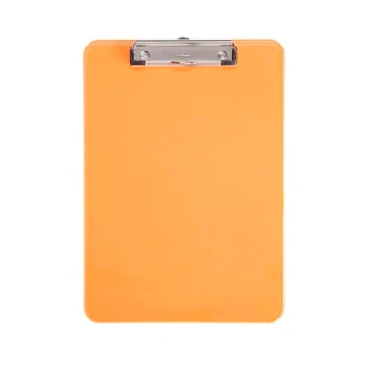 Abbildung von MAUL Klemmbrett A4 MAULneon Schreibbrett aus Kunststoff im DIN Format Clipboard zum Aufhängen moderner Klemmer zur Aufbewahrung von Papier für Büro, Küche und Werkstatt Orange