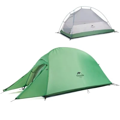 Abbildung von Naturehike Cloud up 1 Zelt Ultraleichte Person Einzelzelt Mann für 4 Jahreszeiten Camping (210T Grün Upgrade)