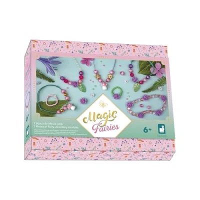 Abbildung von Janod 7 Schmuckstücke zum Selbermachen Thema Feen Les Ateliers Bijoux Schmuckschatulle inbegriffen Kit Kreatives Gestalten Kinder Lernen Feinmotorik und Konzentration Ab 6 Jahre J09176