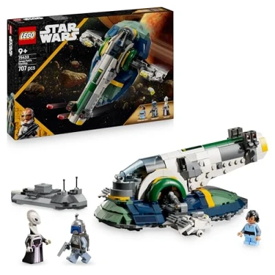 Abbildung von LEGO Star Wars: Angriff der Klonkrieger Jango Fetts Sternenschiff Spielzeug für Jungen und Mädchen ab 9 Jahren Kopfgeldjäger Minifiguren Kreative DIY Deko Geschenkidee Kinder 75433