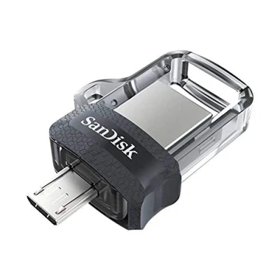 Abbildung von SanDisk Ultra Dual USB Laufwerk m3.0 Smartphone Speicher 64 GB (Mobiler Speicher, m3.0, versenkbarer Doppelanschluss, 130 MB/s Übertragungsraten, 3.0 Laufwerk)