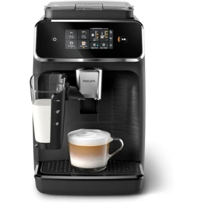 Abbildung von PHILIPS 2300 Series Kaffeevollautomat 4 Getränke, Modernes Farb Touchscreen Display, LatteGo Milchsystem, SilentBrew, 100% Keramikmahlwerk, AquaClean Filter. Mattschwarz (EP2330/10)