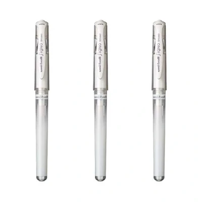 Abbildung von Uni Ball Mitsubishi Pencil 3 Tintenroller, Geltinte Signo Broad weiß Spitze 1 mm Breite Schrift Kreativer Roller für Karten und kreative Hobbys