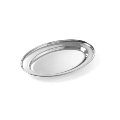 Abbildung von HENDI Serviertablett 45 x 29 cm oval Edelstahl spülmaschinengeeignet, Tablett