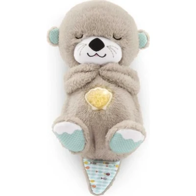 Abbildung von Fisher Price Schlummer Otter Kuscheltier mit Atembewegung und Musik, Baby Erstausstattung, Neugeborene, Spielzeug ab Geburt, Babyparty Neugeborenen Geschenk, FXC66