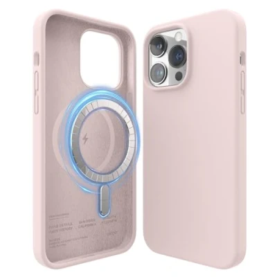 Abbildung von elago Magnetische Silikonhülle Kompatibel mit iPhone 14 Pro Max Hülle (6.7&quot;), MagSafe Alles Zubehör, Eingebaute Magnete, Premium Flüssigsilikon, Schutzhülle (Rosa)