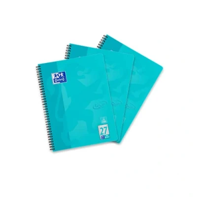 Abbildung von Oxford Touch Collegeblock A4 liniert, mit Doppelrand, 80 Blatt, aqua, 3 Stück