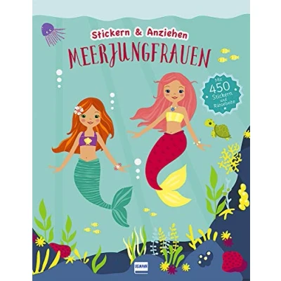 Abbildung von Stickern &amp; Anziehen: Meerjungfrauen: und Anziehen, mit über 450 Rätselseite