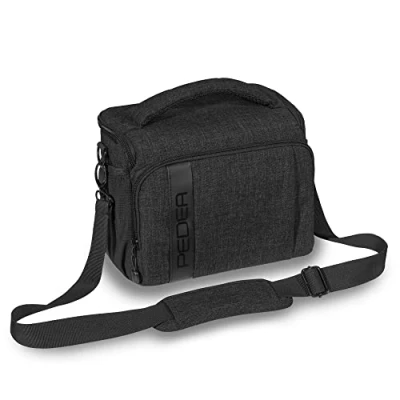 Abbildung von Pedea Kameratasche Fashion für Spiegelreflex DSLR SLR Spiegelreflexkamera Fototasche DLSM Systemkamera mit Regenschutzhülle Zubehör und Objektive, Gr. XL schwarz