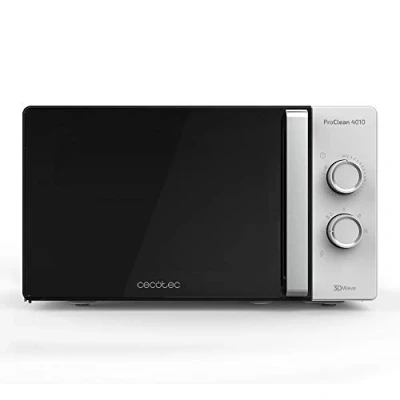 Abbildung von Cecotec Mikrowelle Pro Clean 4010. 800 W, 23 L Fassungsvermögen, Ready 2 Beschichtung, Timer, FullCrystal Tür und metallisierte Details, Weiß