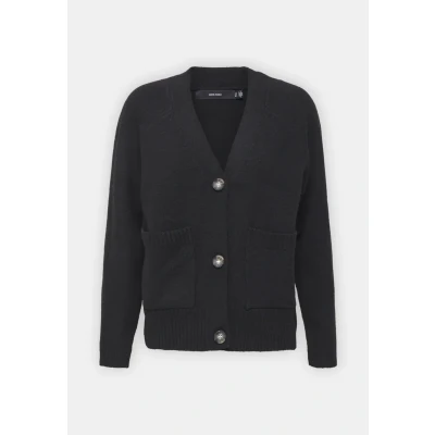 Abbildung von Vero Moda Vmboom V NECK Button Cardigan Strickjacke, Damen, Größe: XS, Black