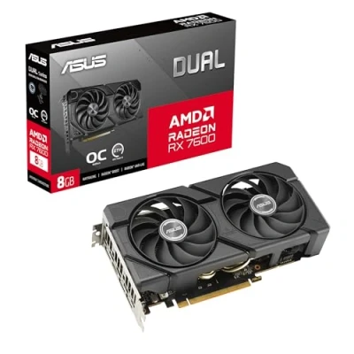 Abbildung von ASUS DUAL Radeon RX 7600 EVO OC Edition 8GB GDDR6 Gaming Grafikkarte (AMD RX7600, PCIe 4.0, 1x HDMI 2.1, 3X DisplayPort 1.4a, RX7600 O8G EVO)