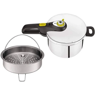 Abbildung von Tefal P2530738 Secure 5 Neo Schnellkochtopf 22 cm, 6 L, inklusive Korbeinsatz, Edelstahl