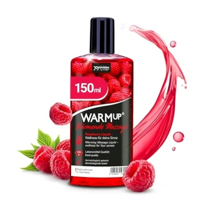 Abbildung von JOYDIVISION WARMup Massageöl Himbeere 150 ml I Massageliquid mit Wärme Effekt Massage Öl Himbeer Duft &amp; Geschmack Massageöle Oil wärmend