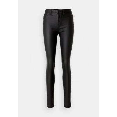 Abbildung von Noisy May Nmcallie Skinny Coated Pants Jeans Fit, Damen, Größe: 42x32, Black