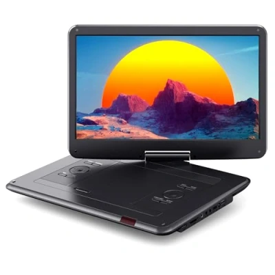 Abbildung von WOLFANG 17,5&quot; Tragbarer DVD Player mit 15,6&quot; großem HD Display, 5000mAh Akku, Keine Regionale Beschränkung, Zwei Stereolautsprecher, Unterstützt USB/SD Karte/Sync TV/Projektor Bildschirm