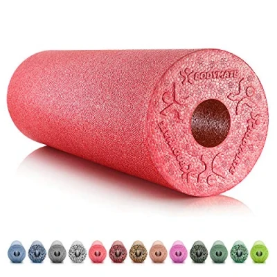Abbildung von BODYMATE Faszienrolle Standard Mittel Hart mit Gratis E Book Pepper Red 45x15cm