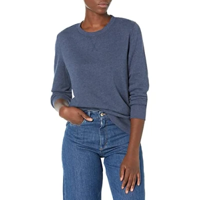 Abbildung von Amazon Essentials Damen Sweatshirt aus French Terry Fleece mit Rundhalsausschnitt (Erhältlich in Übergröße), Marineblau Heidekraut, S