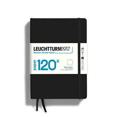 Abbildung von LEUCHTTURM1917 364424 Notizbuch Medium (A5) 120 g/m² Paper Edition, Hardcover, 203 nummerierte Seiten, Schwarz, blanko