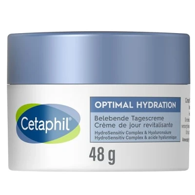 Abbildung von CETAPHIL Optimal Hydration Belebende Tagescreme, 48g, Versorgt Gesichtshaut 48h Mit Feuchtigkeit, Stärkt die Hautbarriere und beruhigt, Leicht &amp; nicht fettend, Glycerin, Hyaluronsäure Sheabutter