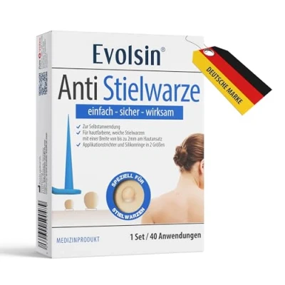Abbildung von Evolsin® Anti Stielwarze Effektiv gegen Stielwarzen für Zuhause Wirksam, Sicher &amp; Einfach ohne Chemie Ideal Hals, Achseln Körper