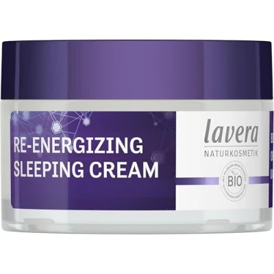 Abbildung von lavera Re Energizing Sleeping Cream natürliche Zellerneuerung Revitalisiert Hautbild feuchtigkeitsspendend vegan Naturkosmetik 50 ml