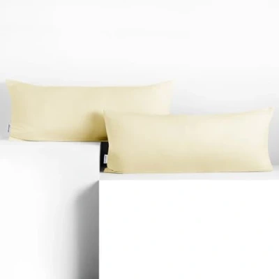 Abbildung von DecoKing 2 Kissenbezüge 40x120 cm Jersey 100% gekämmte Baumwolle Reißverschluss Creme Amber