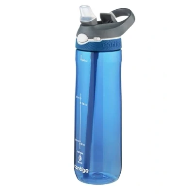 Abbildung von Contigo Ashland Autospout Trinkflasche mit Strohhalm 720ml große BPA freie Kunststoff Wasserflasche auslaufsicher ideal für Schule, Arbeit, Sport, Fahrrad, Wandern