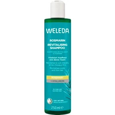 Abbildung von WELEDA Bio Rosmarin Revitalising Shampoo Naturkosmetik Haarpflege Seife mit Hyaluronsäure &amp; Rosmarinöl für mehr Volumen eine gesunde Kopfhaut Haarshampoo ohne Silikone Sulfate (vegan, 250ml)