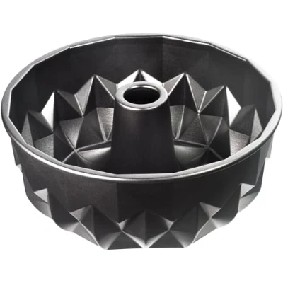 Abbildung von Original Kaiser Inspiration Design Gugelhupfform 25 cm, Gugelhupf Backform mit geometrischer Oberflächenstruktur, Aluminiumguss, Kuchenform antihaftbeschichtet, Schwarz