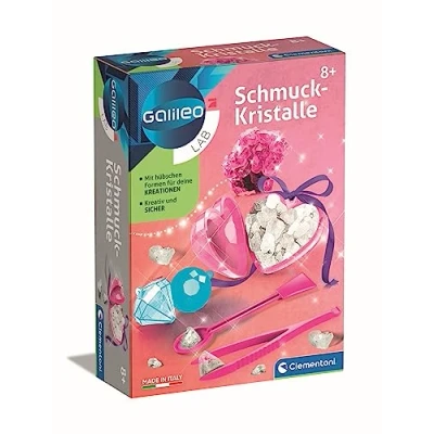 Abbildung von Clementoni Galileo Lab Schmuckkristalle, Spielzeug für Kinder ab 8 Jahren, Bunte Kristalle züchten, Kettenanhänger zum Selbermachen, farbenfroher Experimentierkasten von 59062